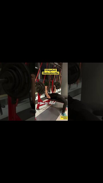 95KGx5x2 Bench Press #shorts #short #viralshorts #youtubeshorts #viral #fitness #gym