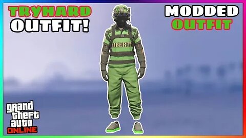 Easy Green Joggers Ripped Shirt Glitch Tryhard Modded Outfit (Festive Suprise Update) (GTA Online)