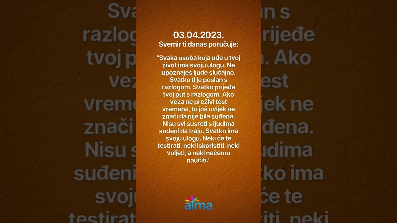 Poruka Svemira 03.04.2023. 💙