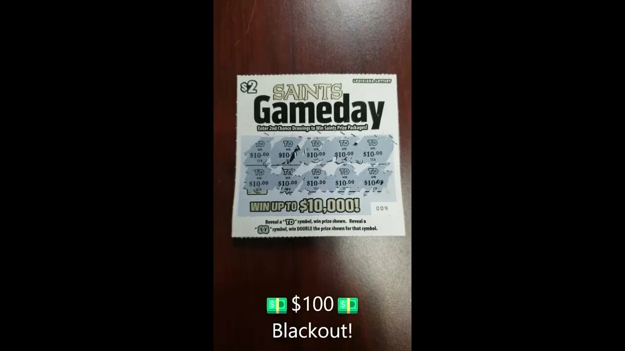 💵 $100 Blackout Saints Game Day Ticket 💵 Buy-U Scratchers | Louisiana Lottery