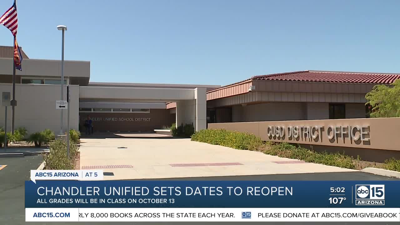 Chandler Unified School District to transition to in-person classes starting Sept. 14