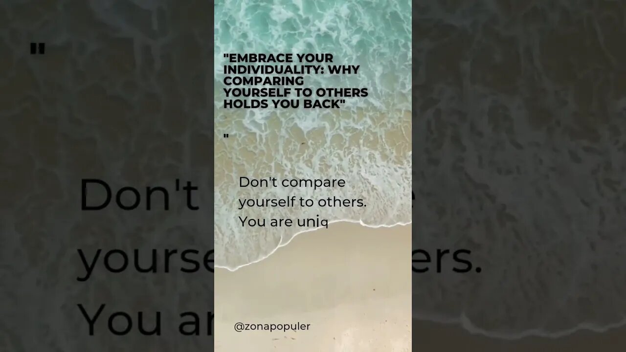 Life Motivation Words "Why Comparing Yourself to Others Holds You Back" #qoutes #motivational