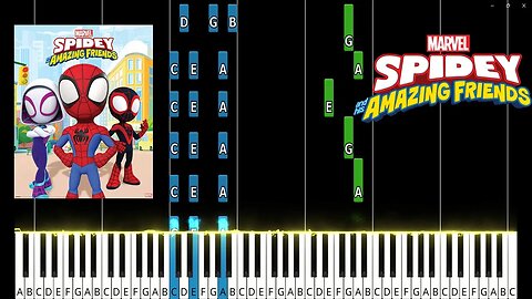 Spidey and his Amazing Friends Theme Piano Tutorial.