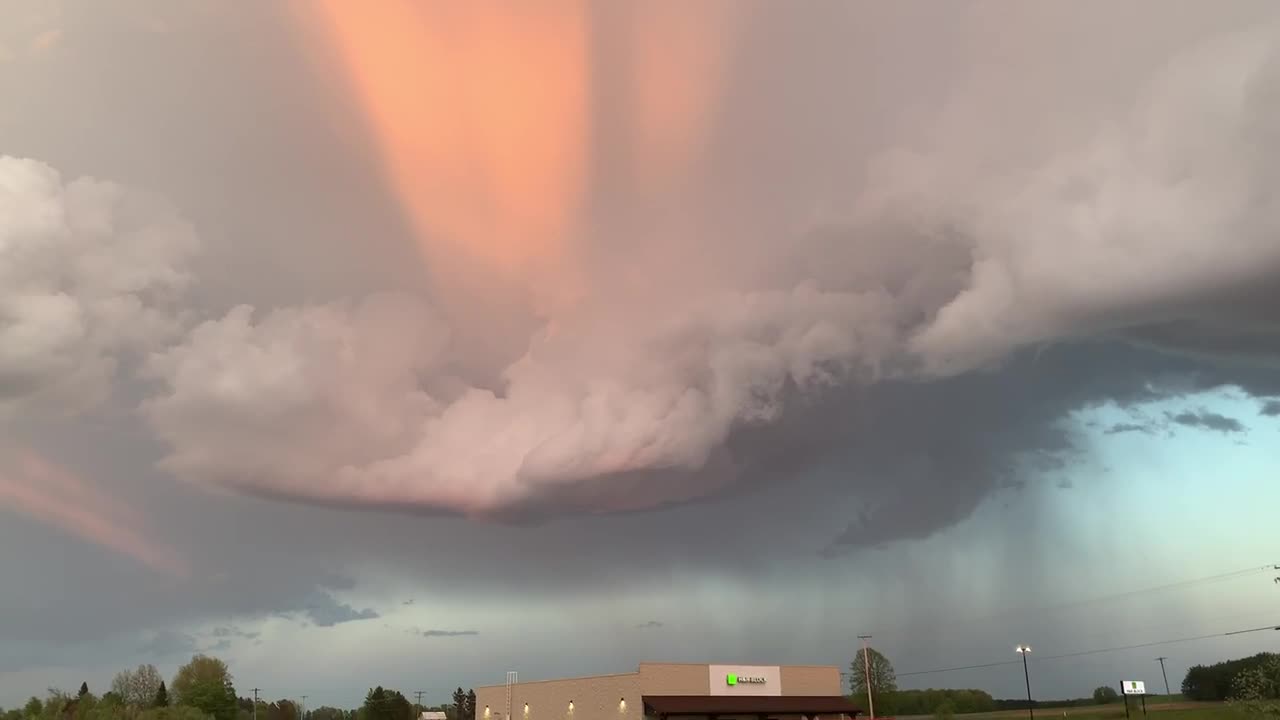 Severe weather tornado forms and rotates with stunning results