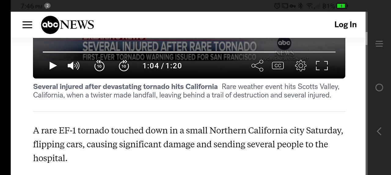 Rare Tornado in Nor Cal