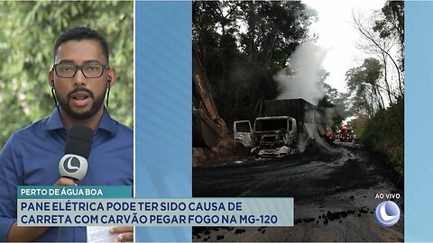 Perto de Água Boa: Pane Elétrica pode ter sido Causa de Carreta com Carvão Pegar Fogo na MG-120.