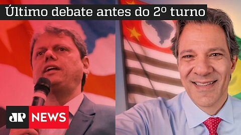 Tarcísio de Freitas e Fernando Haddad participam de debate na TV Globo