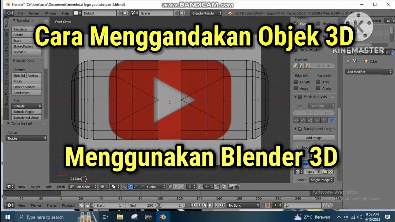 Cara Menggandakan Objek 3D Menggunakan Blender 3D