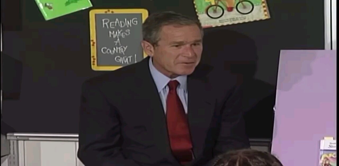 George Bush Jr finds out cough cough gets confirmation the plan has gone successfully 9/11