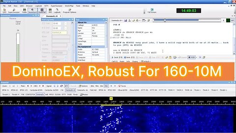 DominoEX HF Digital Mode, Keyboard To Keyboard Chat, Robust Without Error Correction, For 160-40m