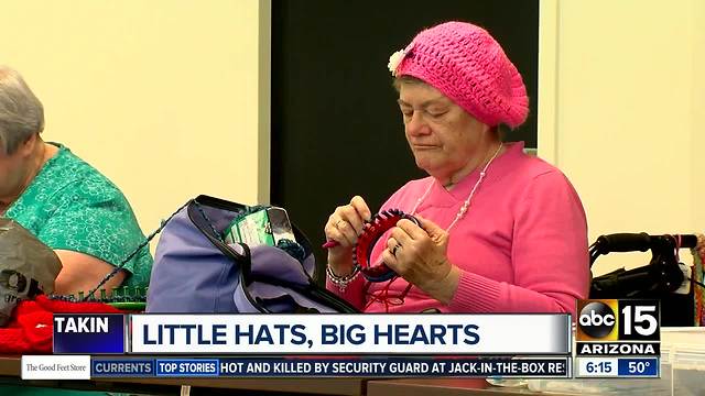 Volunteers make 1,000 tiny hats for babies