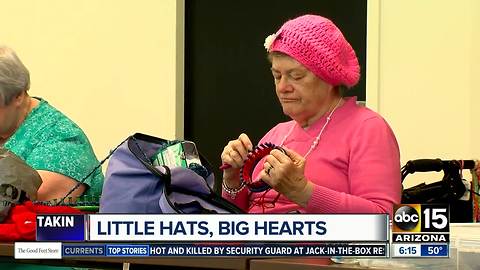 Volunteers make 1,000 tiny hats for babies