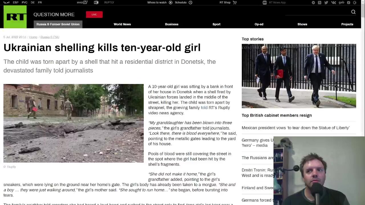 Ukrainian shelling kills ten-year-old girl, same day as Highland Park shooting