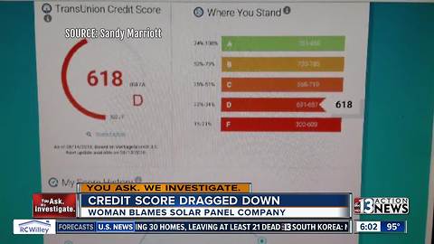 Las Vegas senior says credit score plummeted after solar panel sales pitch