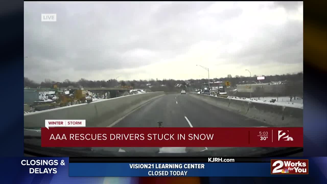 AAA rescues drivers stuck in snow