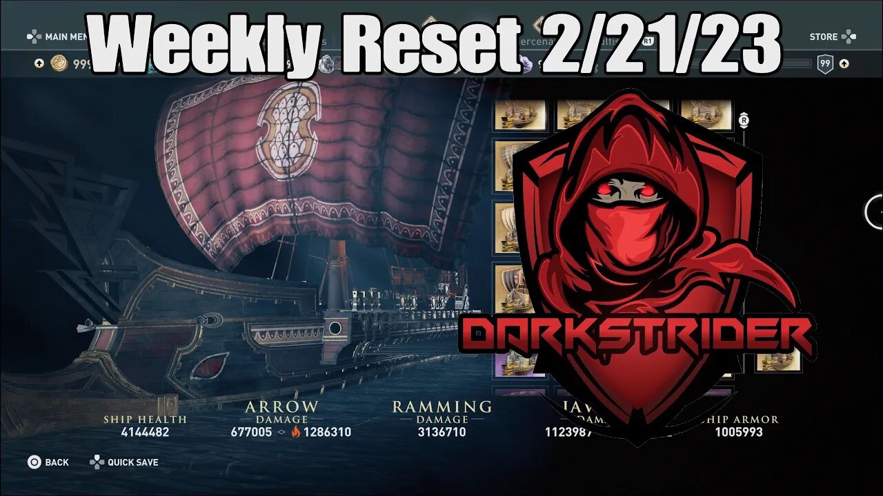 Assassin's Creed Odyssey- Weekly Reset 2/21/23