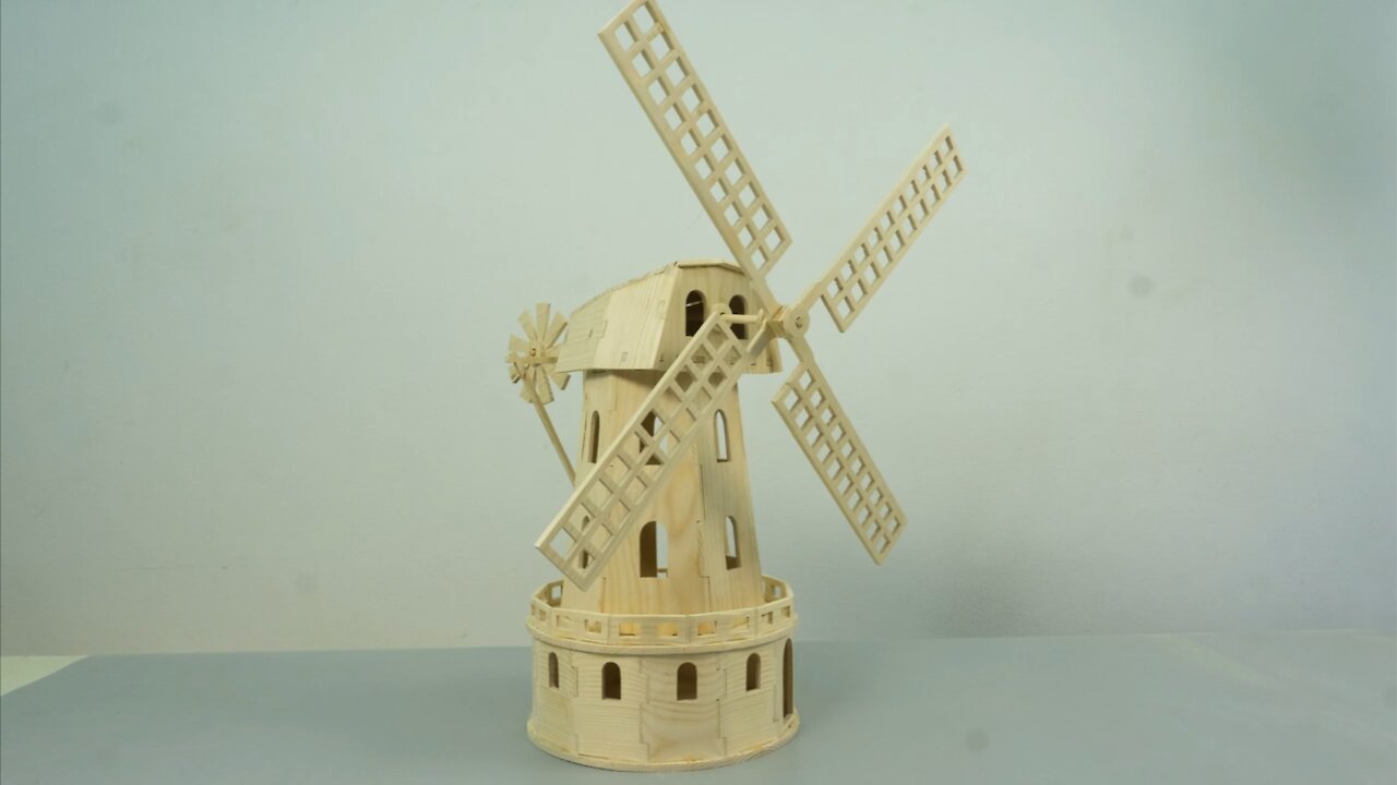 Making wooden windmill house