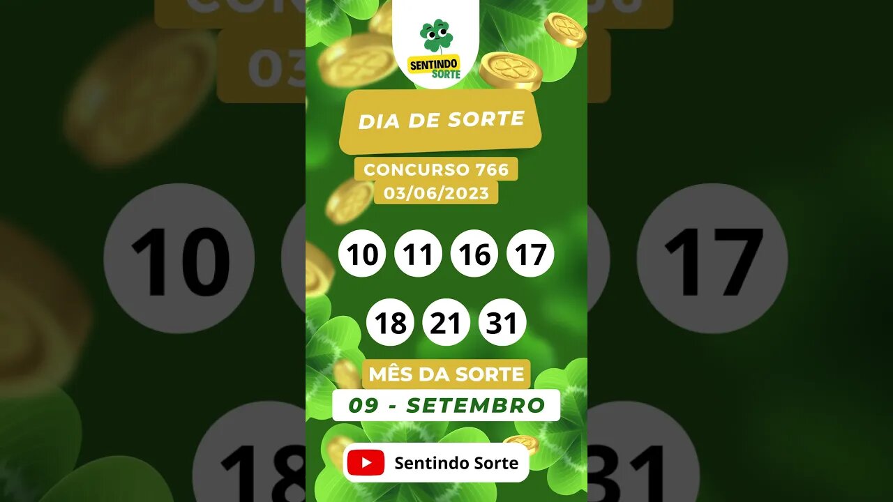 🍀 Resultado DIA DE SORTE 766 | 03/06/23 | Sentindo Sorte #shorts