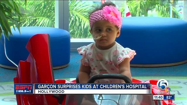 Pierre Garcon delivers fleet of Ferraris to Joe DiMaggio Children's Hospital