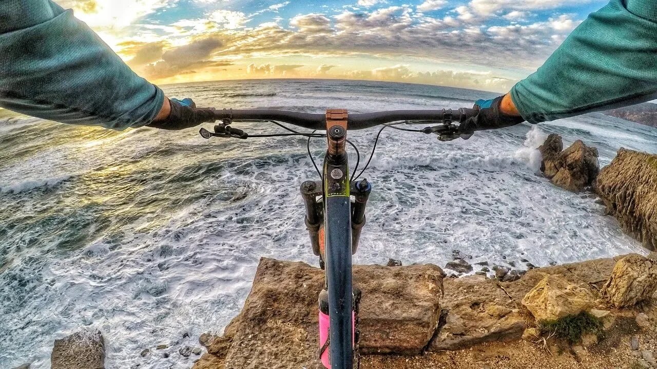 THIS MOUNTAIN BIKE TRAIL FINISHES ON THE BEACH