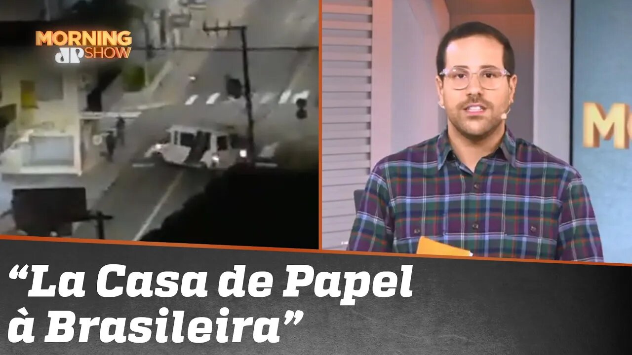Terror em Criciúma: assalto tem explosão de cofre, bloqueios na rua, tiroteio e dinheiro voando
