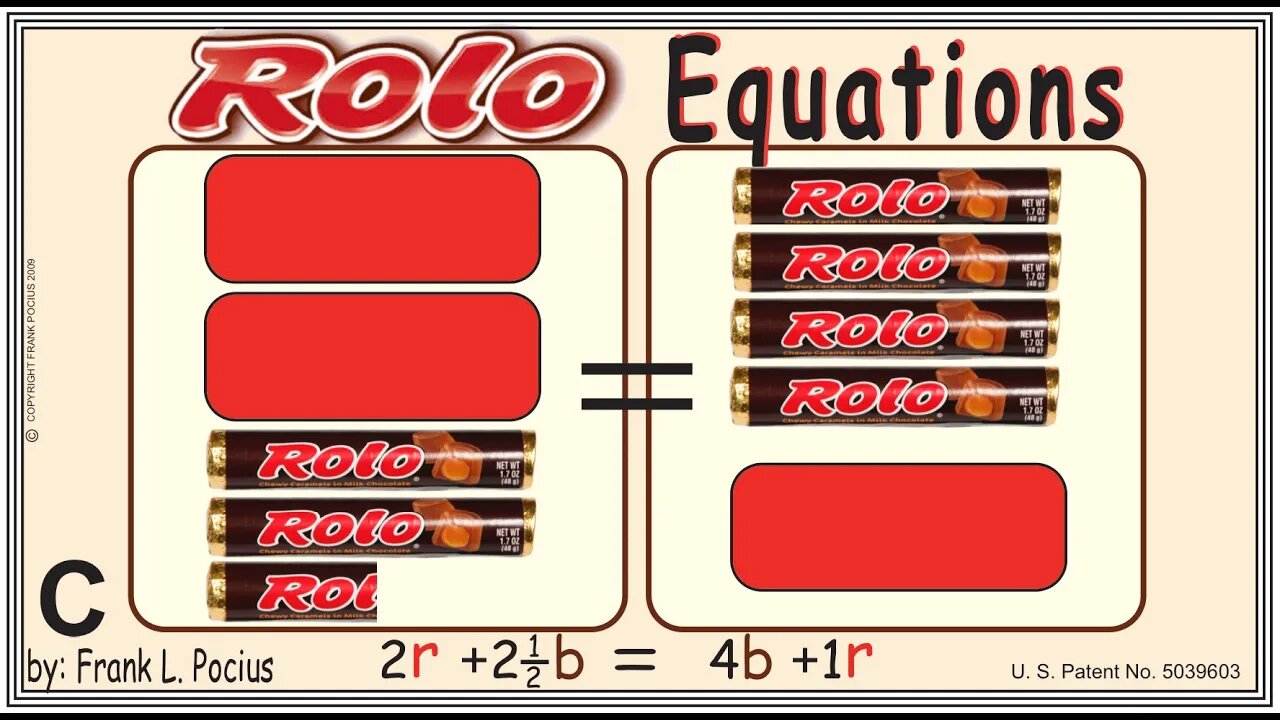 VISUAL ROLO 2r+2.5b=4b+1r EQUATION _ SOLVING BASIC EQUATIONS _ SOLVING BASIC WORD PROBLEMS