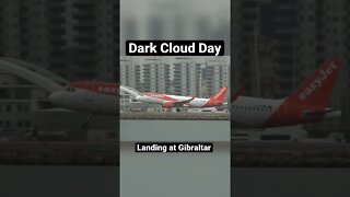 Heavy Clouds; easyJet Landing at Gibraltar #shorts