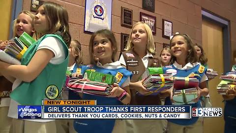 Local Girl Scouts deliver cards to first responders