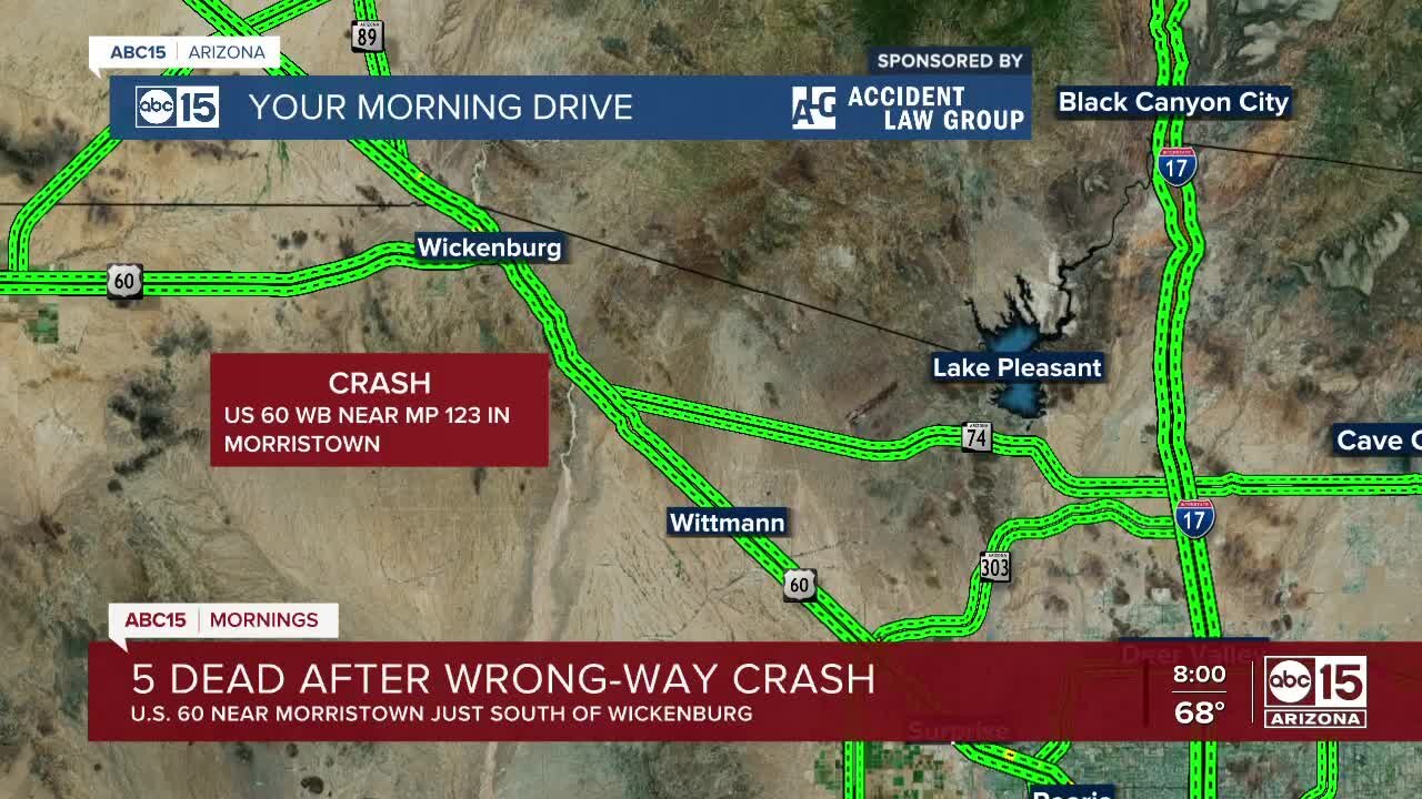 DPS: 5 killed in wrong-way crash on US-60