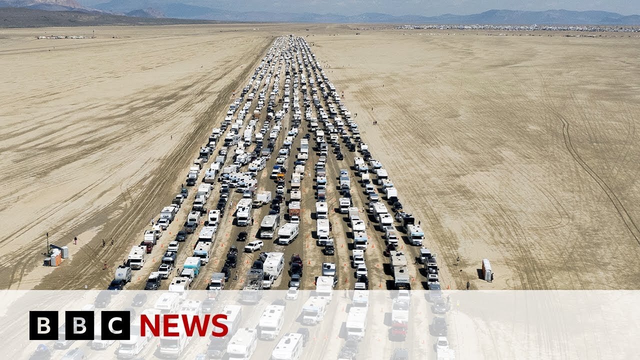 Burning Man: Huge queues as people leave festival