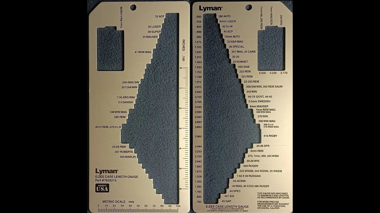 SHOW AND TELL 137: LYMAN E-ZEE CASE LENGTH GUIDE, Part # 7832215