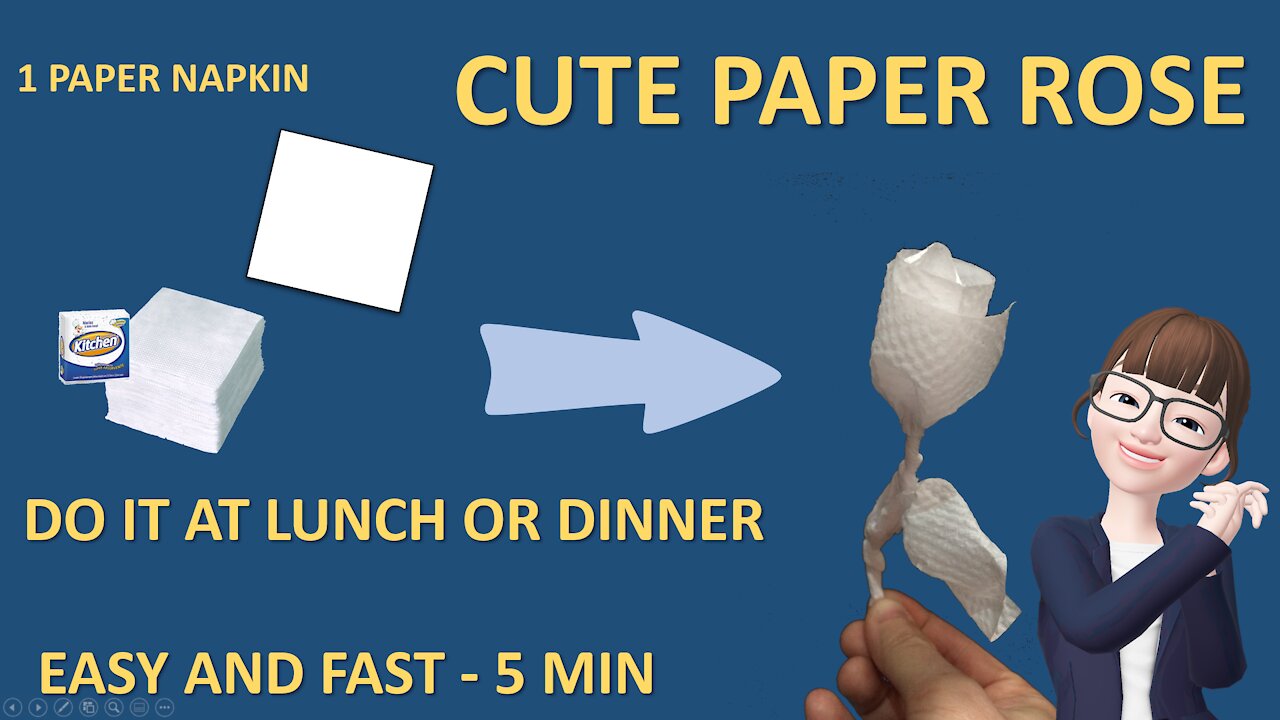 Easy and cute paper rose - easy and fast - Valentine's day