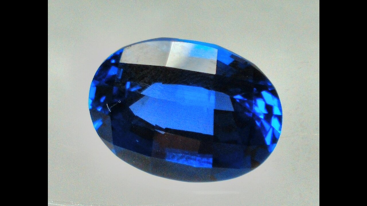 YAG Blue Sapphire Imitation Oval Checkerboard 14x10 mm
