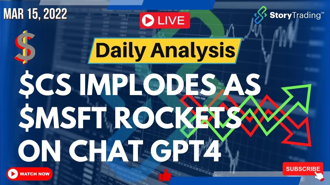 3/15/23 Daily Analysis: $CS Implodes as $MSFT Rockets on Chat GPT4