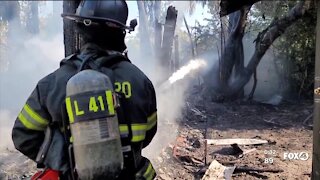 Crews battle house fire in Estero, without fire hydrant