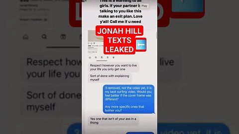 JONAH HILLS TEXTS LEAKED #shorts #podcast #datingpodcast