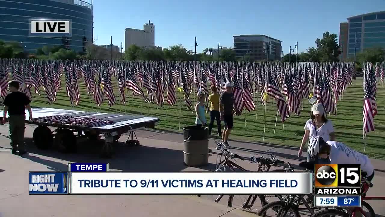 Flags planted at Tempe Beach Park to honor 9/11 victims