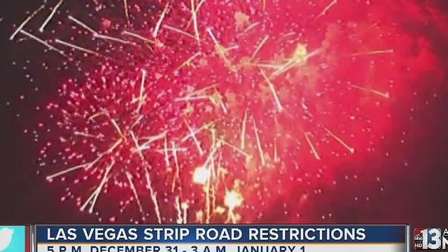 Road closures near Las Vegas Strip for New Year's Eve