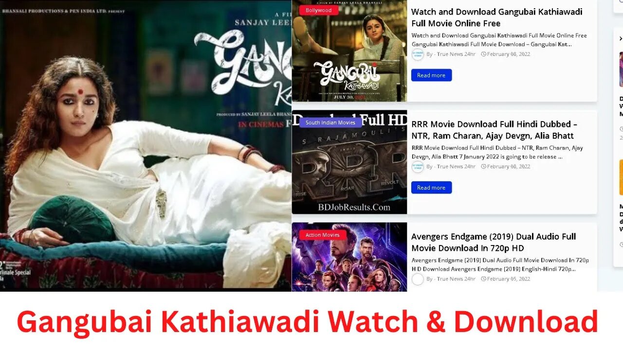 Gangubai Movie Watch and Download #gangubaikathiawadi