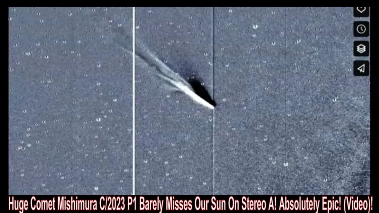 Huge Comet Mishimura C/2023 P1 Barely Misses Our Sun On Stereo A! Absolutely Epic! (Video)!