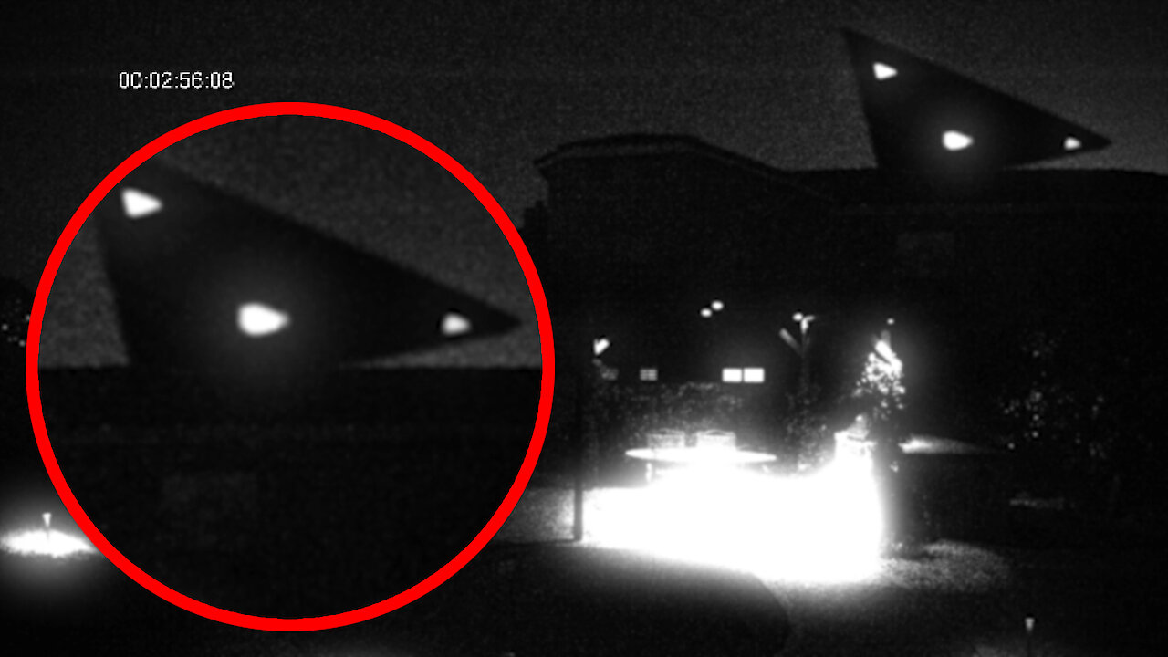 Triangle shaped UFO captured on security camera