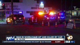 Man in wheelchair struck by car, killed in El Cajon