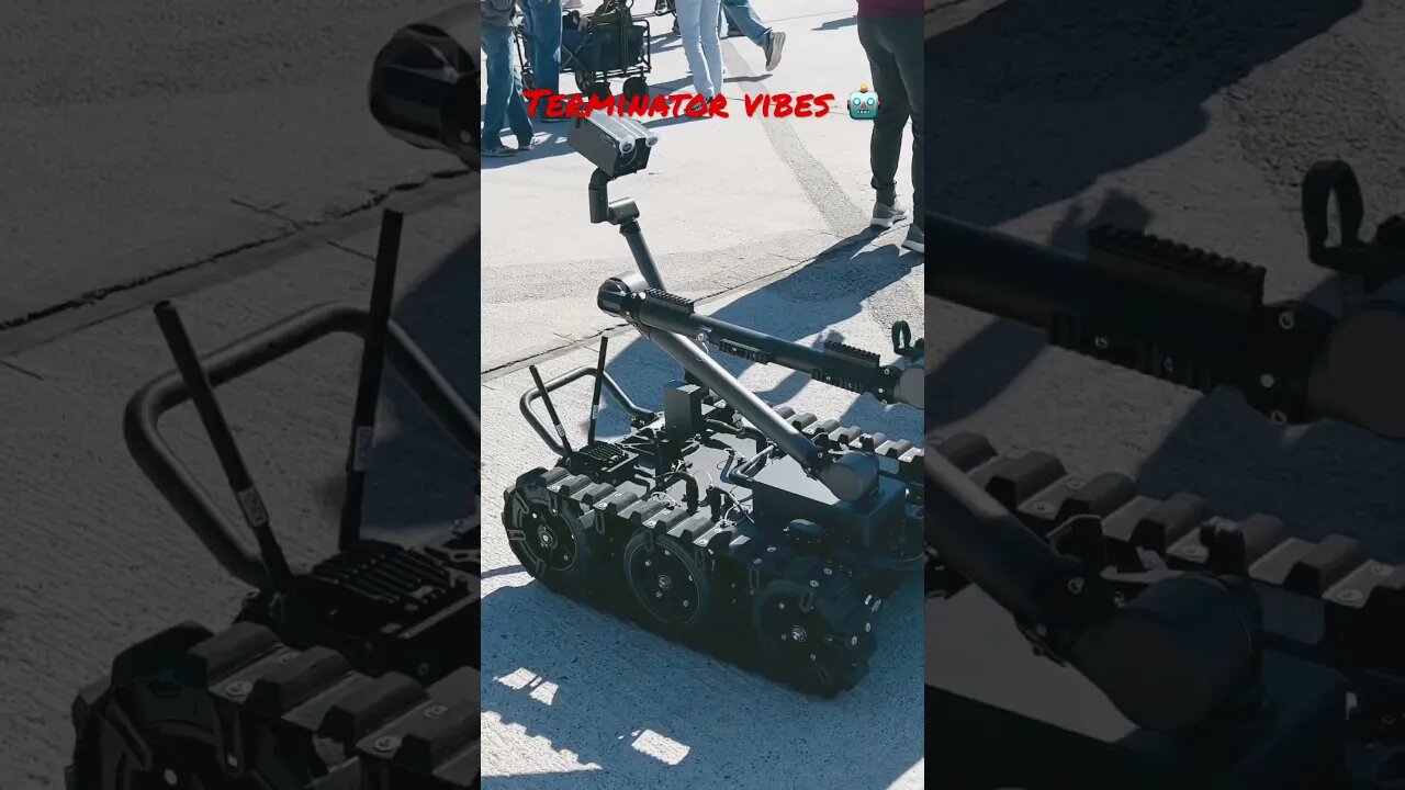 Explosive Ordnance Disposal Bomb Squad robot roams around Nellis Air Force Base like The Terminator