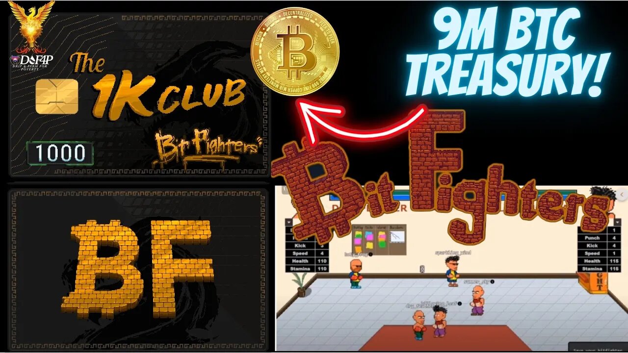 Drip Network BitFighters 1k club alpha 9M BTC treasury for yield