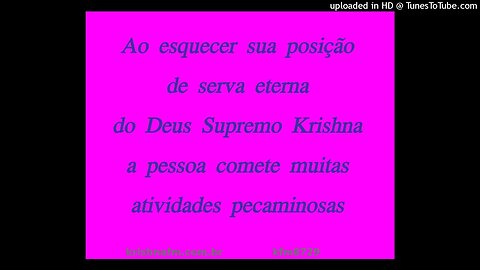 Ao esquecer sua posição de serva eterna do Deus Supremo Krishna a pessoa comete muitas... kfm8729