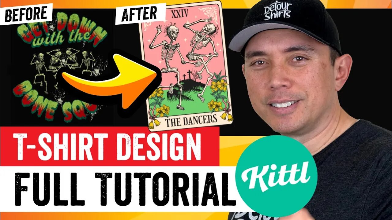 Vintage Tarot Card T-Shirt Design Tutorial On Kittl (2023) Halloween Design