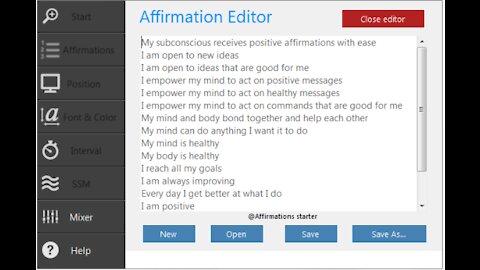 INCOMING EDITABLE SELF AFFIRMATION SUBLIMINAL PROGRAM ! ! !