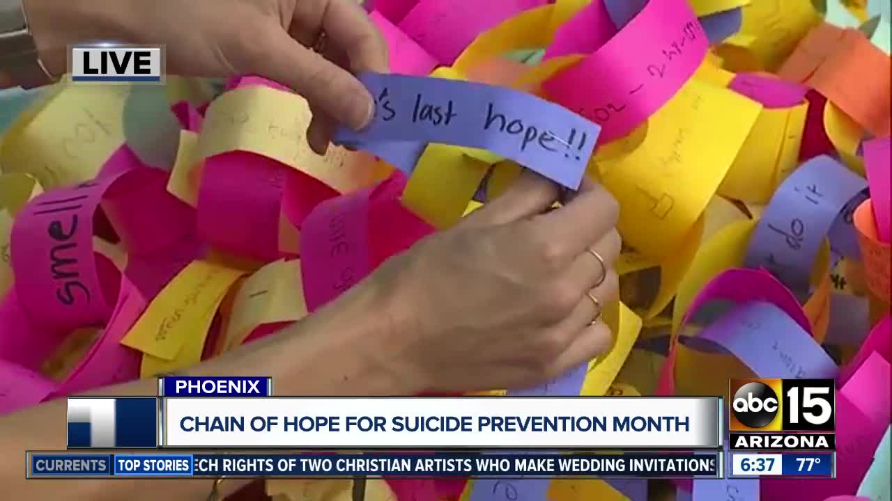 Chain of Hope for Suicide Prevention Month