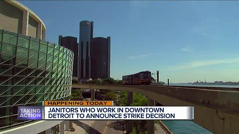 Janitors who work in downtown Detroit to announce strike decision