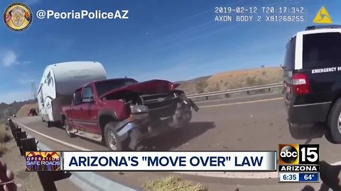 Peoria police share video of police cruiser getting rear-ended